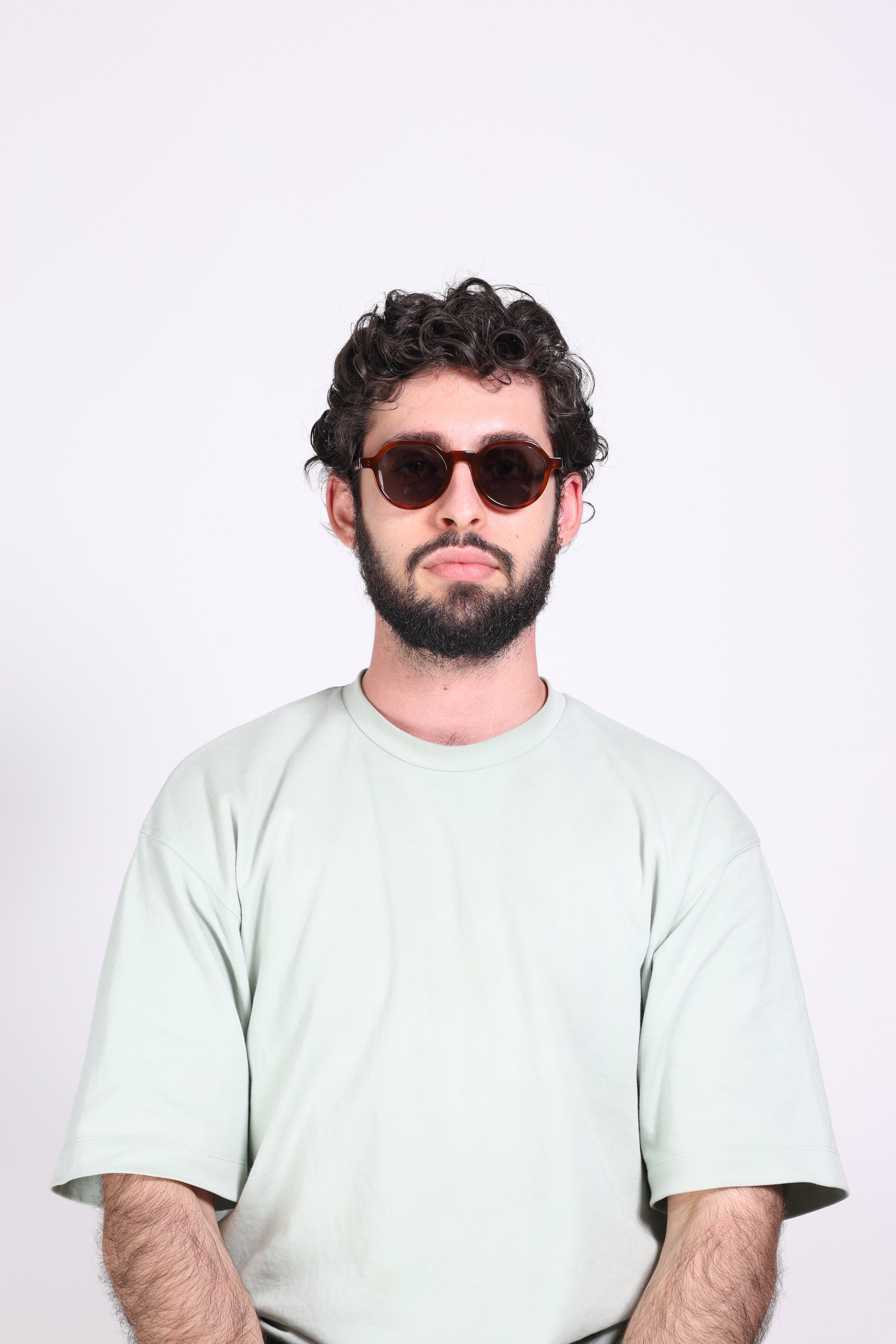 WAITING FOR THE SUN × THINET EMILE サングラス Waiting For The Sun - Emile - Ethical Round Sunglasses - Havana